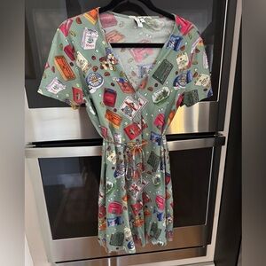 & Other Stories Multicolor Printed antique pill box mini dress